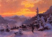 Hans Gude Winter Afternoon oil painting on canvas